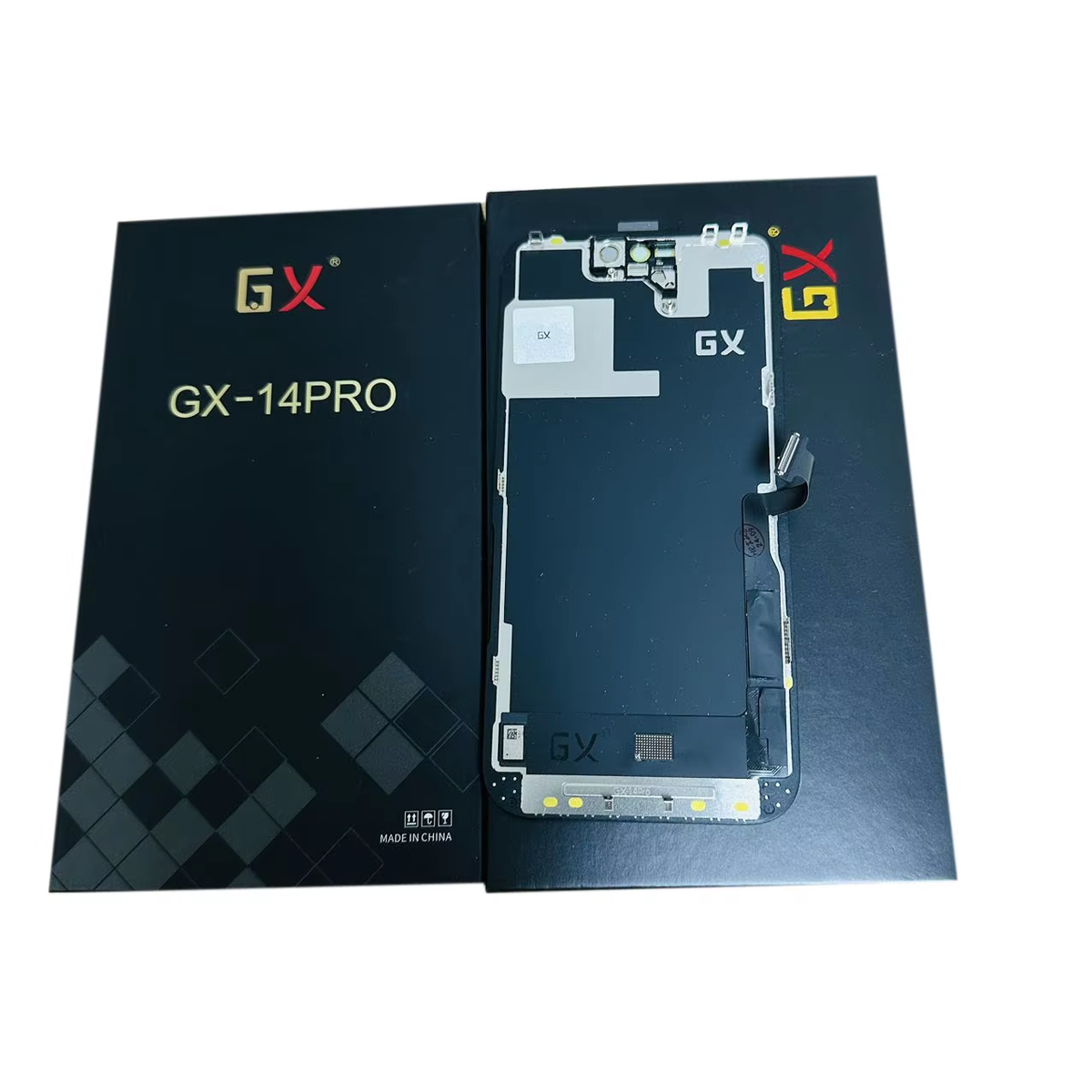 Hard OLED screen for iPhone 14 Pro, with its labelled box