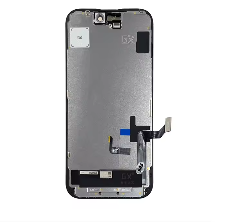 Hard OLED screen for iPhone 15, the back on a white background