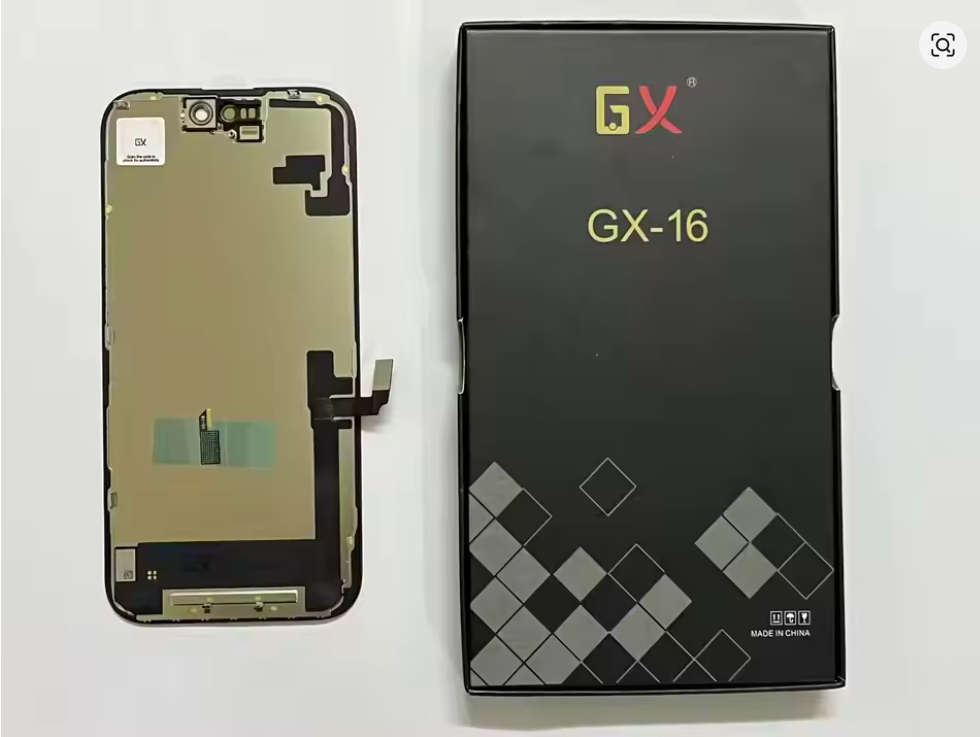 Hard OLED screen for iPhone 16, with its labelled box