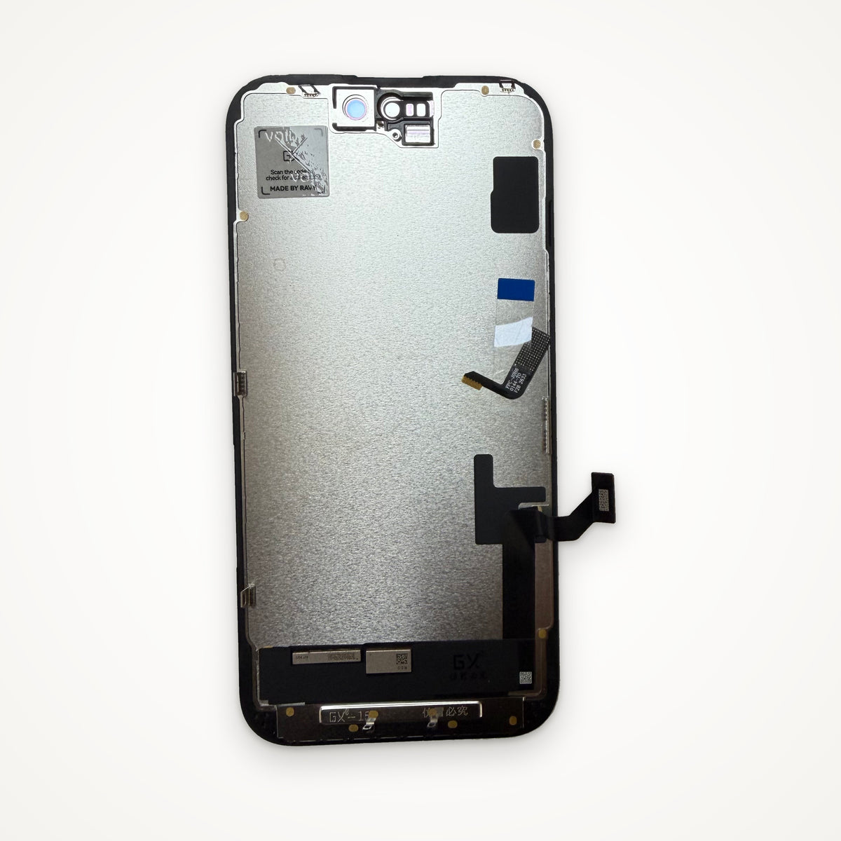 Hard OLED screen for iPhone 15, from the back