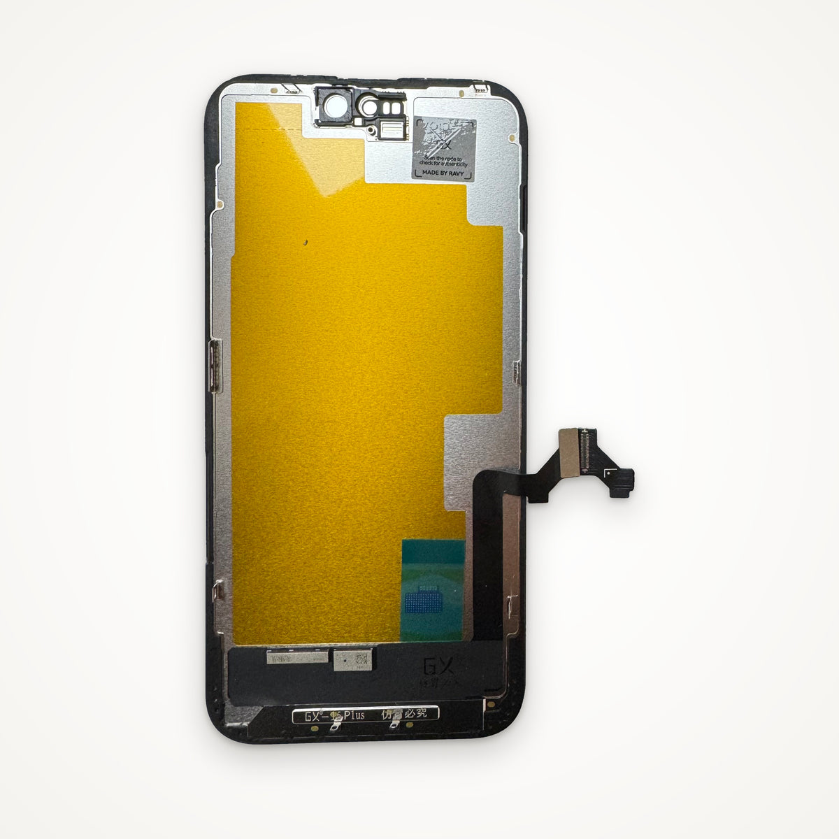 Hard OLED screen for iPhone 15 Plus, from the back