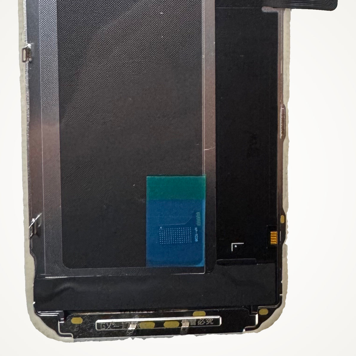 Hard OLED screen for iPhone 17 Pro, the lower back up close