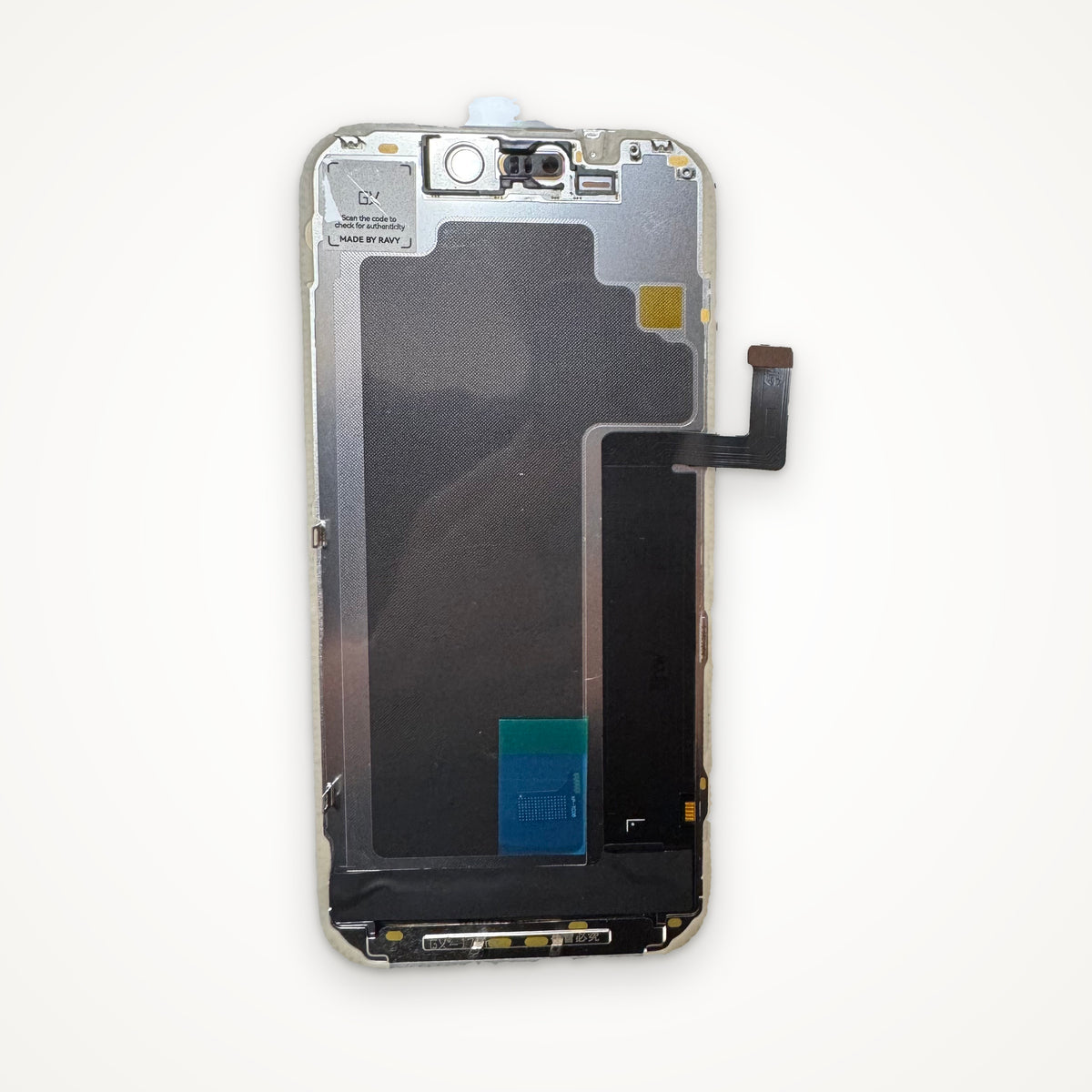 Hard OLED screen for iPhone 17 Pro, from the back. Representative image; the iPhone 17 Pro Max screen is larger (6.9")