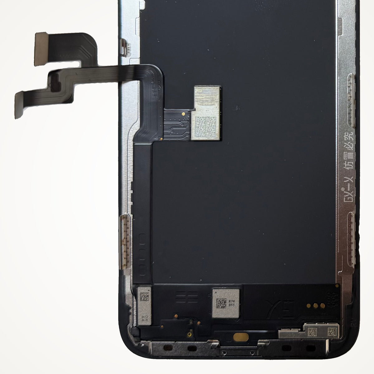 Hard OLED screen for iPhone X, the lower back up close
