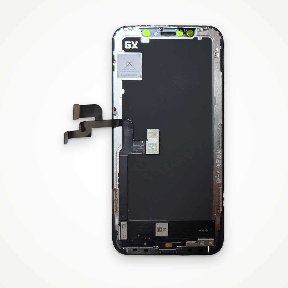 Hard OLED screen for iPhone X, from the back