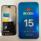 FHD incell LCD screen for iPhone 15 beside its box